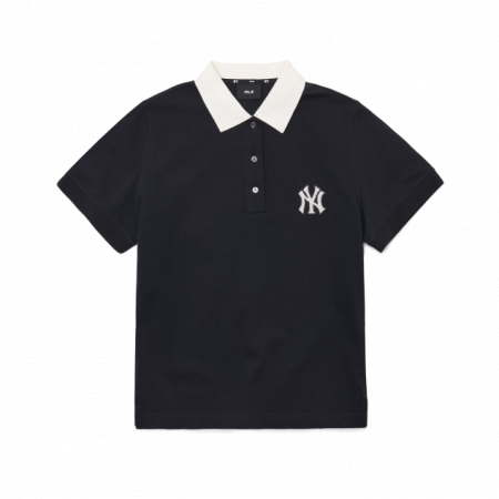 Áo polo MLB Women's Part Monogram Collar T-shirt New York Yankees 3FPQM4023-50BKS