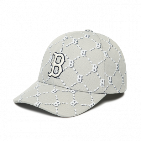 Mũ MLB Monogram Diamond Structure Ball Cap Boston Red Sox 3ACPM032N-43GRS