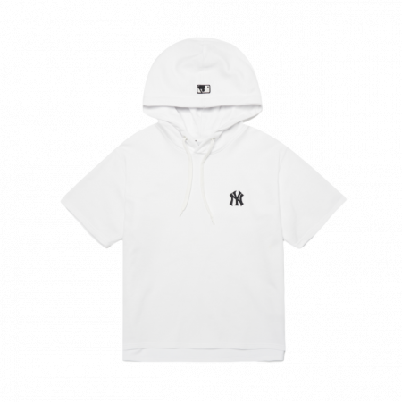 Áo phông MLB Mega logo logo overfit short sleeve hoodie New York Yankees 3AHDB0423-50WHS