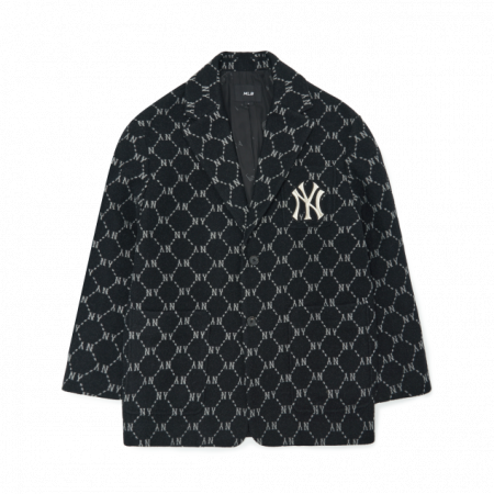 Áo khoác MLB Diamond Monogram Front Panel Pattern Blazer Jacket New York Yankees 3AJKM0124-50BKS
