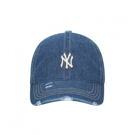 Mũ MLB denim damaged ball cap new york yankees 32CPDZ011-50U