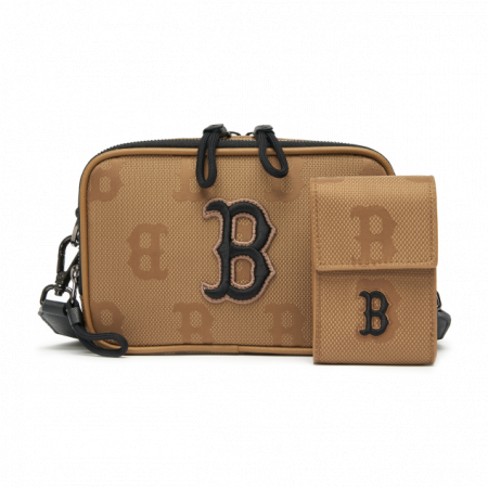 Túi MLB Monogram Nylon Jacquard Mini Crossbody Bag Boston Red Sox 3ACRS011N-43BGD