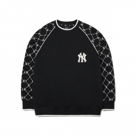 Áo nỉ MLB Monogram Sleeve Raglan Overfit Sweatshirt New York Yankees 3AMTM0814-50BKS