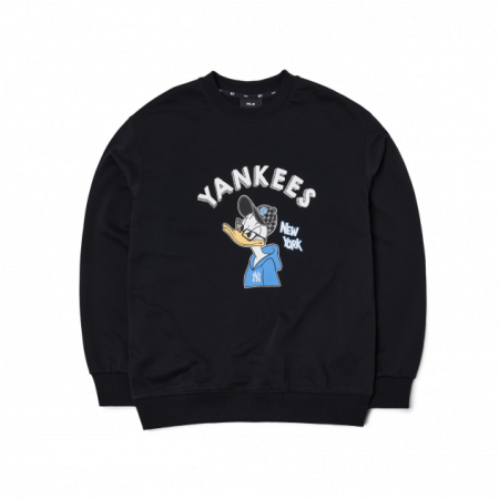 Áo nỉ MLB x Disney Donald Duck Front Print Overfit Sweatshirt New York Yankees 3AMTD1014-50BKS