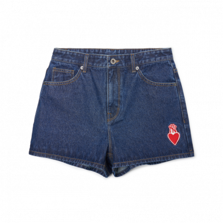 Quần MLB Women's Heart Denim Short Pants New York Yankees 3FDPH5023-50BLS