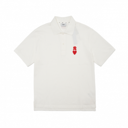Áo phông MLB Men's Heart Small Logo Collar T-shirt New York Yankees 3LPQH1023-50IVS
