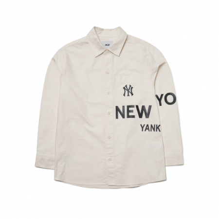 Áo sơ mi MLB Canvas Shirt New York Yankees 3AWS00121-50CRS