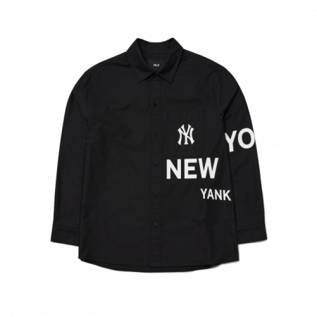 Áo sơ mi MLB Canvas Shirt New York Yankees 3AWS00121-50BKS