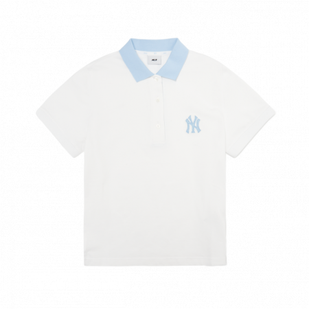 Áo polo MLB Women's Part Monogram Collar T-shirt New York Yankees 3FPQM4023-50WHS