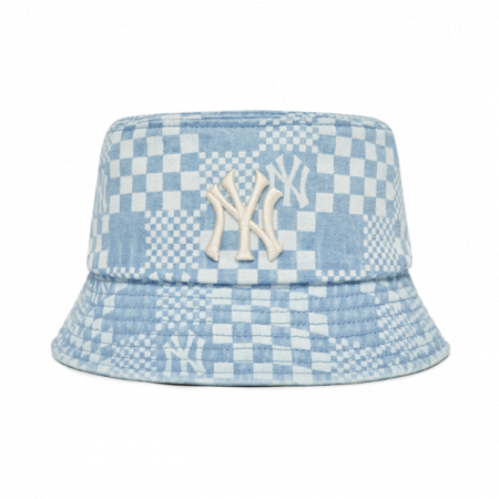 Mũ MLB Checkerboard Denim Bucket Hat New York Yankees 3AHT8602N-50BLL
