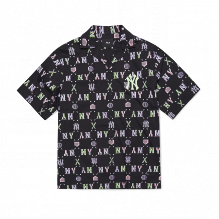 Áo sơ mi MLB Summer Monogram Short Sleeve Shirt New York Yankees 3AWSM0323-50BKS