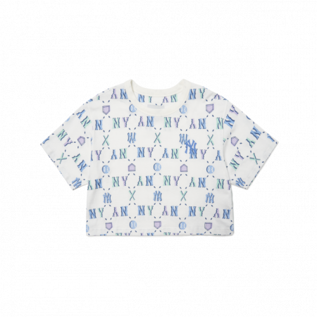 Áo phông MLB Women's Summer Color Monogram Short Sleeve T-shirt New York Yankees 3FTSM6023-50WHS