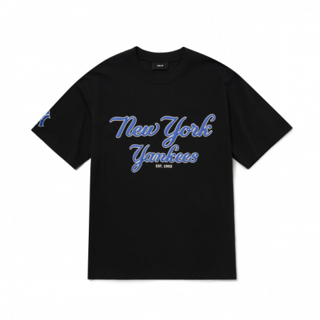 Áo phông MLB Cursive Overfit Short Sleeve T-shirt New York Yankees 3ATSR0224-50BKS