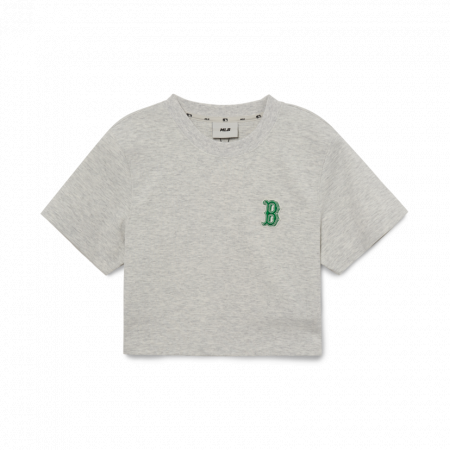 Áo croptop MLB Women's Basic Medium Logo Crop Short Sleeve T-Shirt Boston Red Sox 3FTSB0633-43MGL