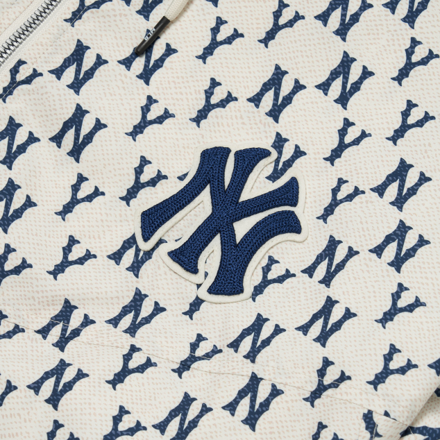 MLB  Áo hoodie tay dài phối zip Monogram