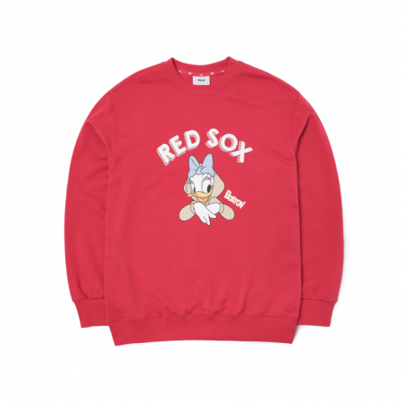 Áo nỉ MLB x Disney Donald Duck Front Print Overfit Sweatshirt Boston Red Sox 3AMTD1014-43RDL