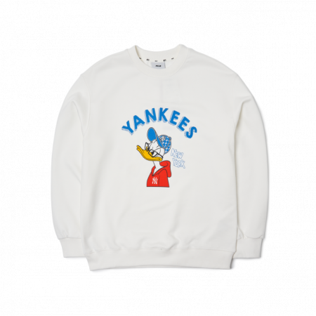 Áo nỉ MLB x Disney Donald Duck Front Print Overfit Sweatshirt New York Yankees 3AMTD1014-50IVS