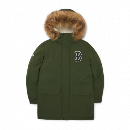 Áo khoác MLB Basic Big Logo Hood Fur Mid Padded Parka Boston Red Sox 3ADJB1926-43KAD